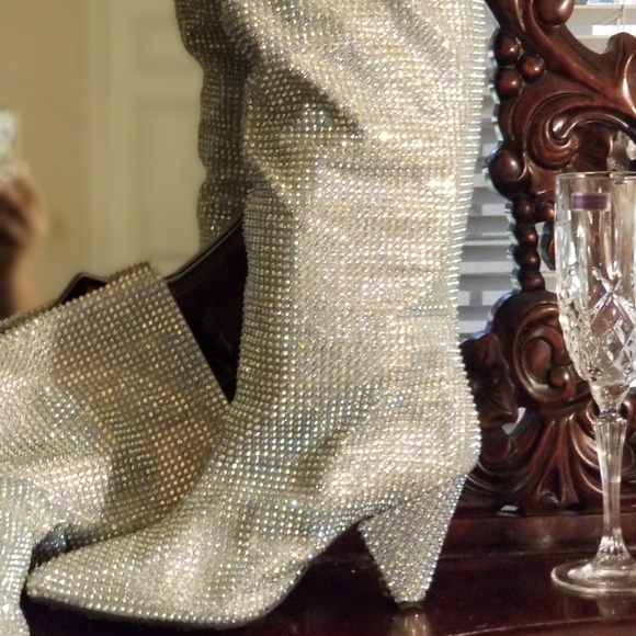 No Shoes - Crystal thighhigh boots